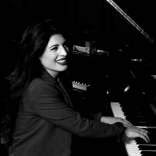 Nicole Brancato at the piano
